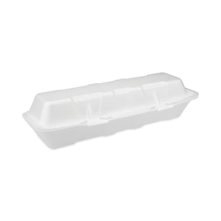 Pactiv Foam Hinged Lid Container, 2 Tab Lock Hoagie, 13x4x4, 1-Cmp, Wt, PK250 0TH1X267000Y